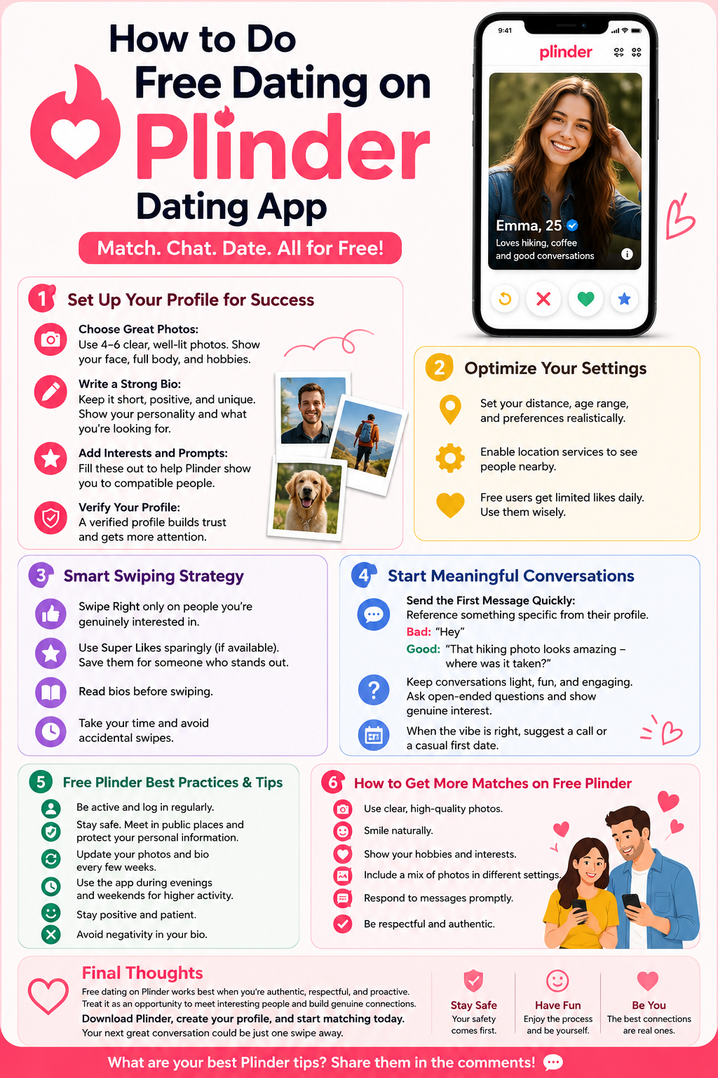 How to Do Free Dating on Plinder Dating App